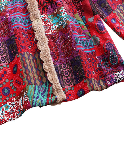 Maribel - Patchwork Coat Boho Hooded Winter Jacket