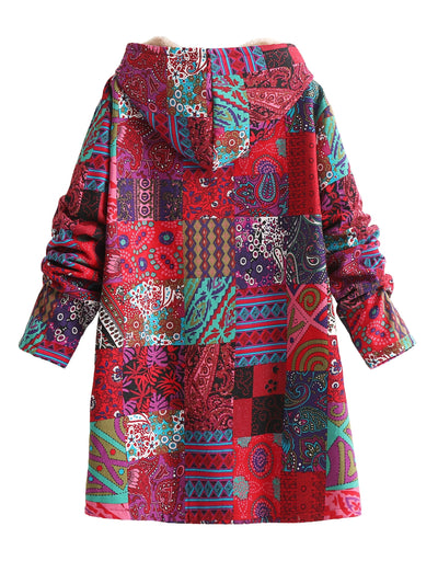 Maribel - Patchwork Coat Boho Hooded Winter Jacket